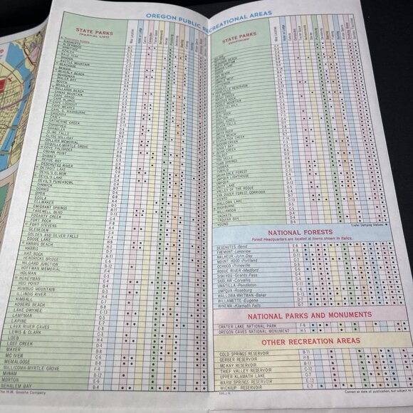 1970s Gousha/Chek-Chart Oregon Map Full Color City Index Plus Mileage Charts USA - Picture 11 of 12